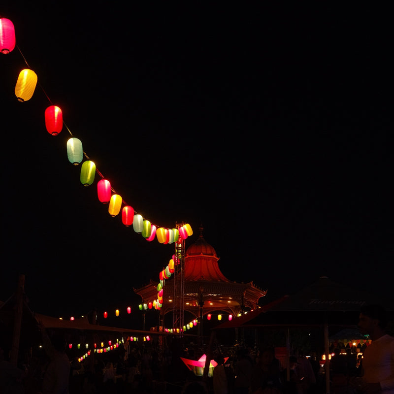 lanterns strung to the rotunda